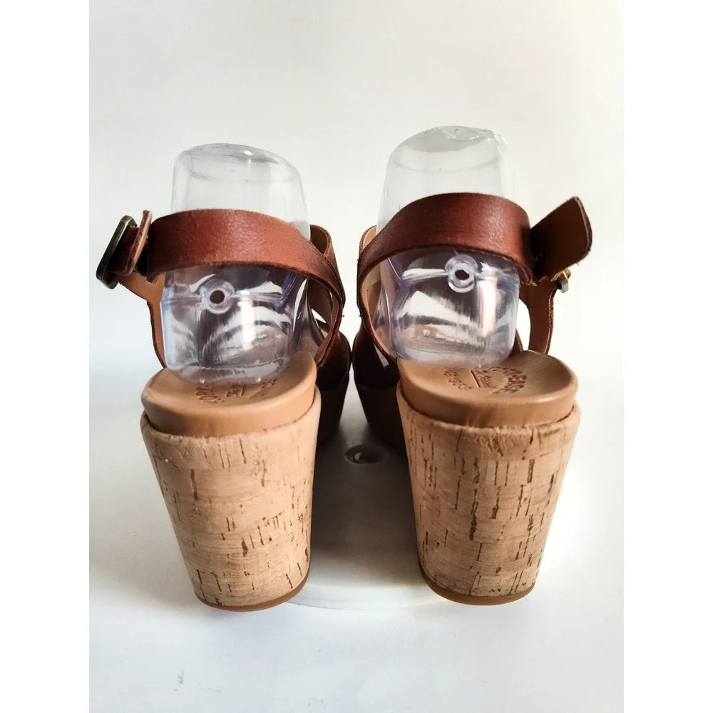 Kork-Ease‎ Wedge Sandals 10 Strappy Leather Cork Platform Ashcroft Boho Summer